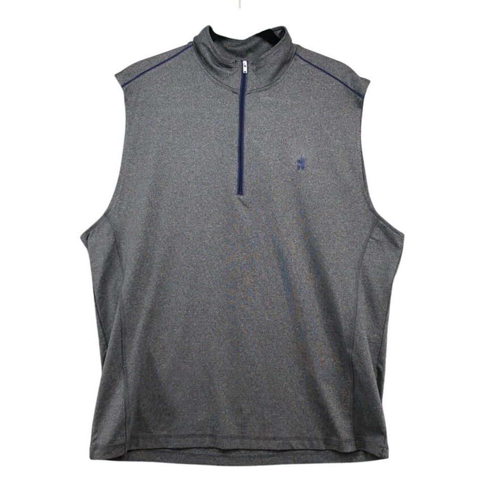 Johnnie-O Prep-Formance Vest Mens M Gray 1/4 Zip Golf Sleeveless Pullover